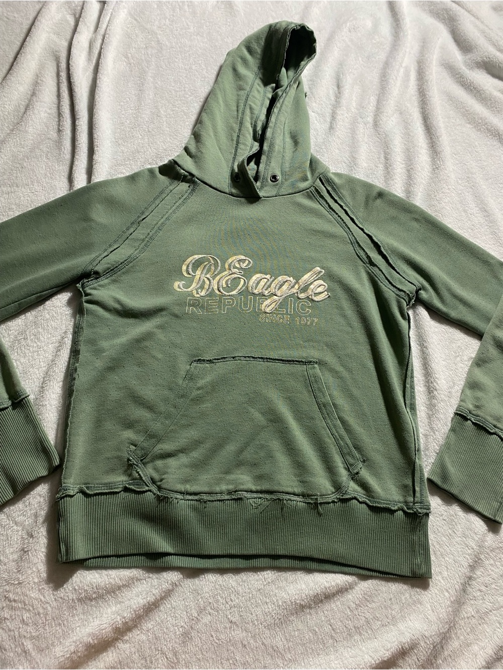 Banana Republic Vintage Olive Green Crewneck Hoodie with Script Logo